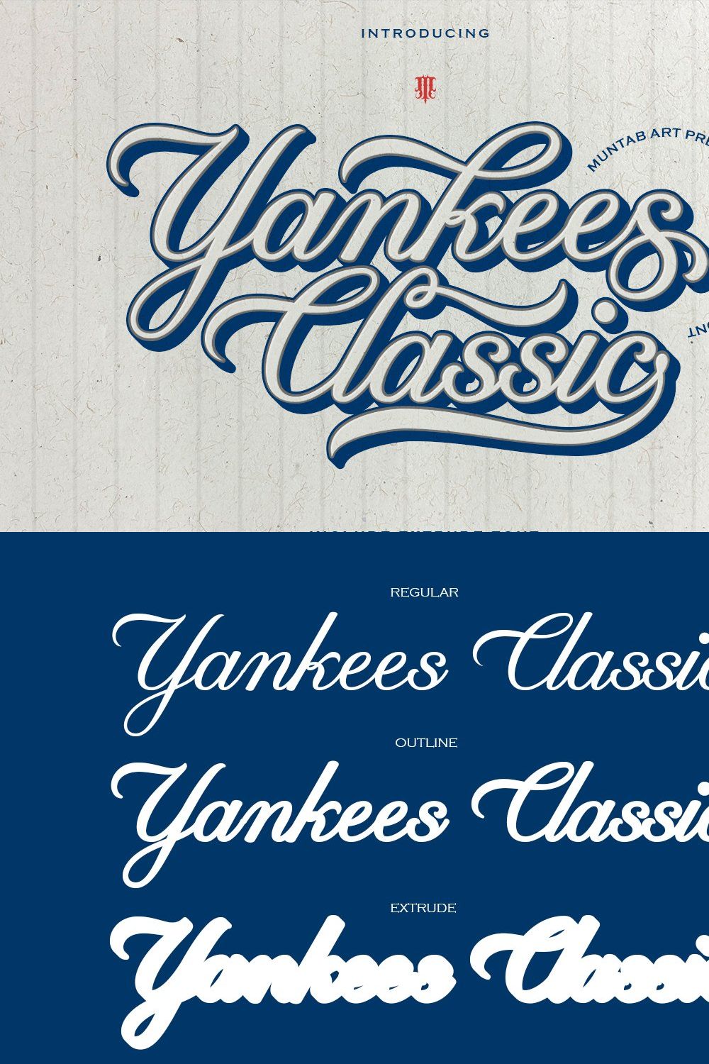Yankees Classic | Athletics Font pinterest preview image.