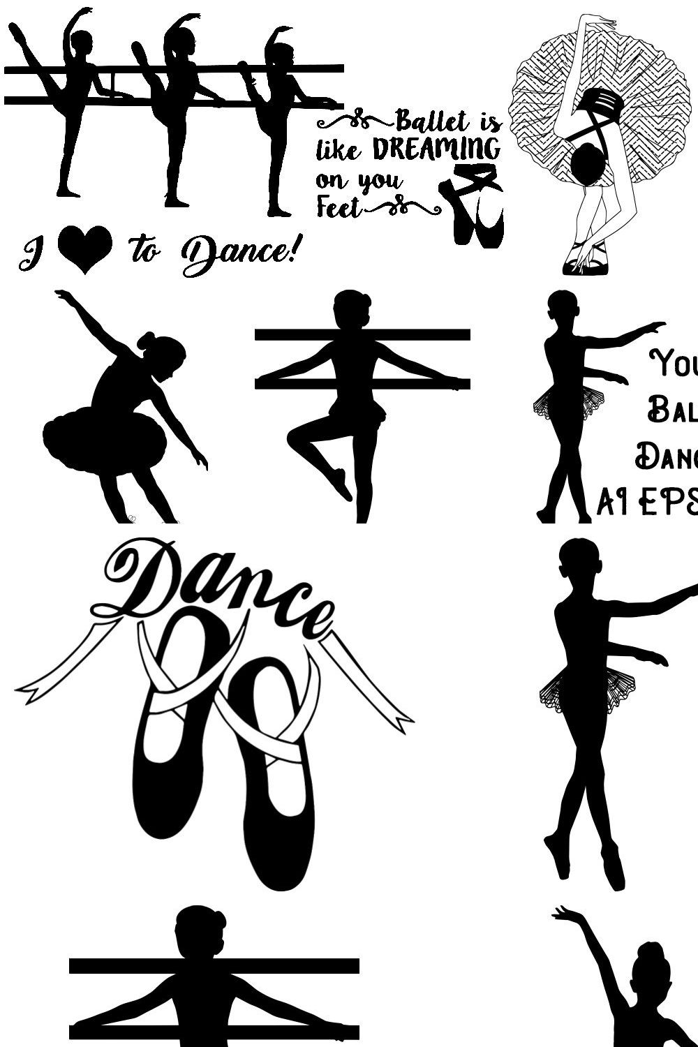 Young Ballet Dancers AI EPS PNG pinterest preview image.