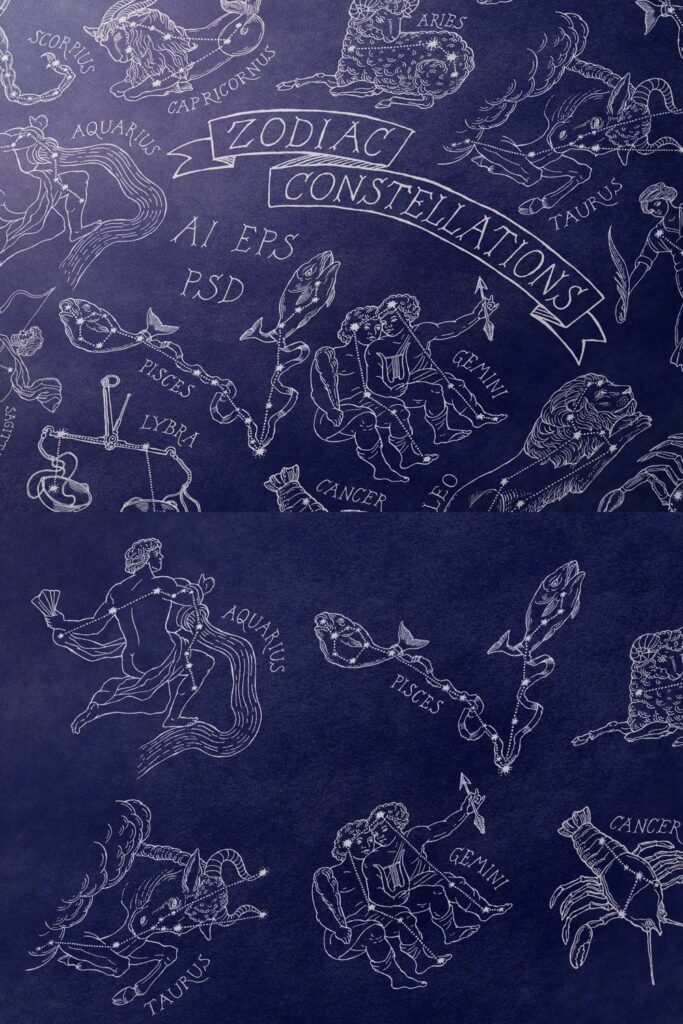 Zodiac Constellations set & Pattern – MasterBundles