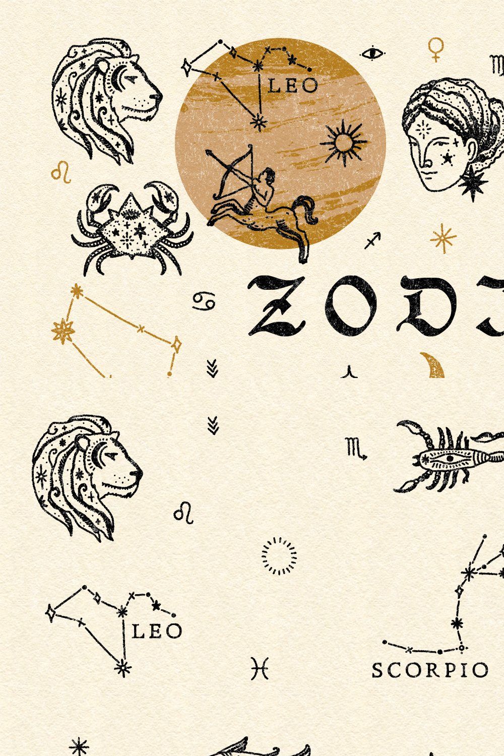Zodiac Signs Bundle pinterest preview image.