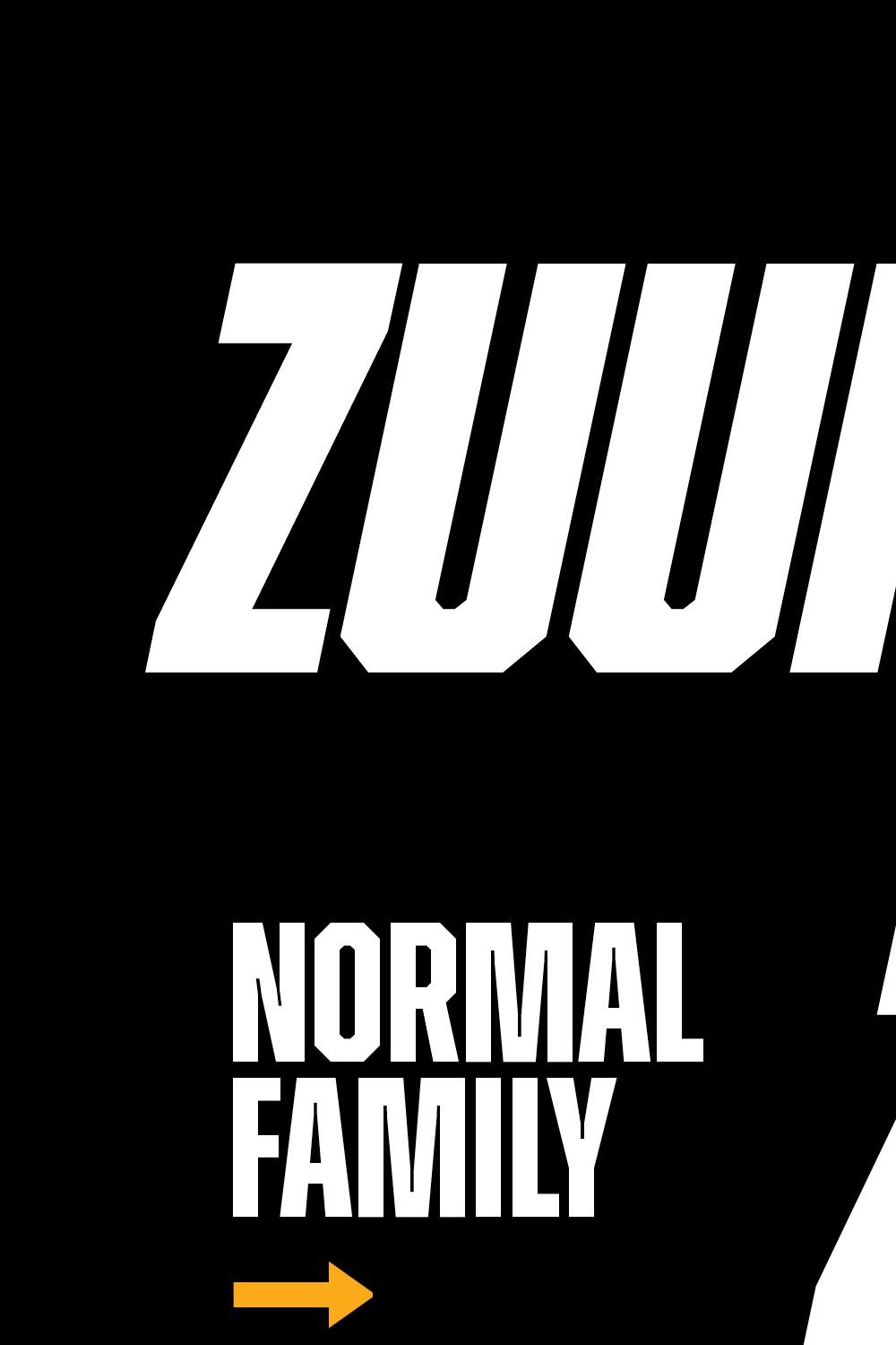 Zuume Edge font family pinterest preview image.