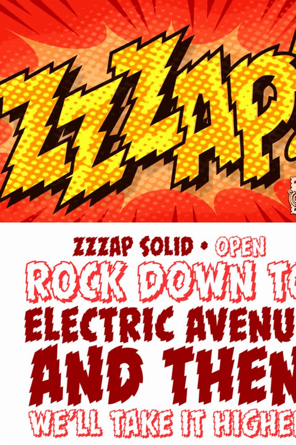 ZZZAP electric shock comicbook font pinterest preview image.