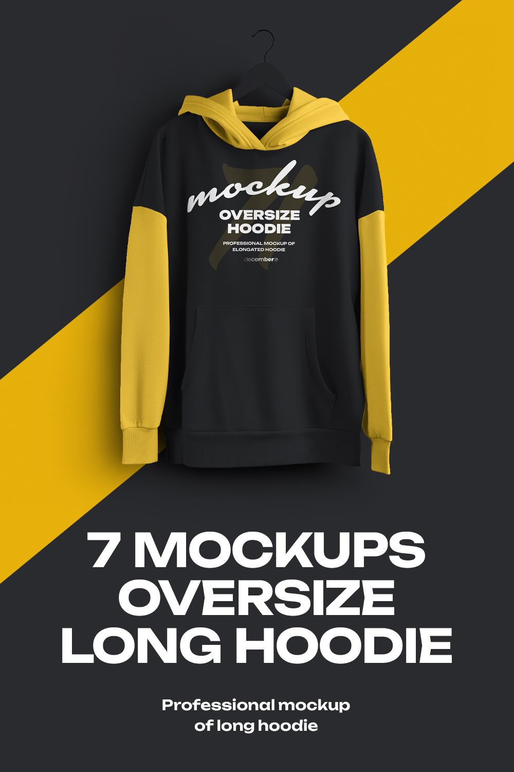 7 Mockups Oversize Long Hoodies pinterest preview image.