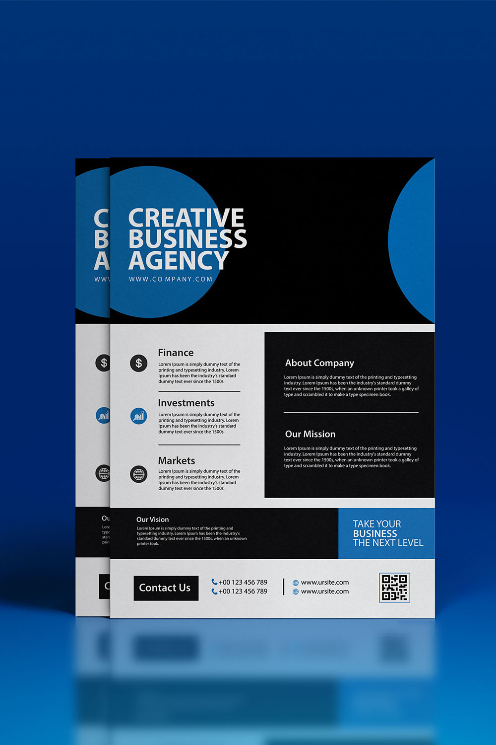 Corporate Flyer Design Template pinterest preview image.
