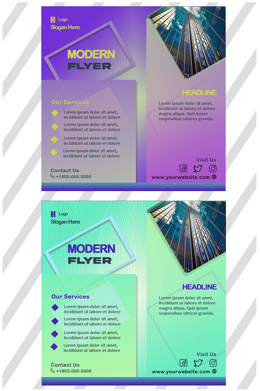 Engineering/Construction Business Flyer Template pinterest preview image.
