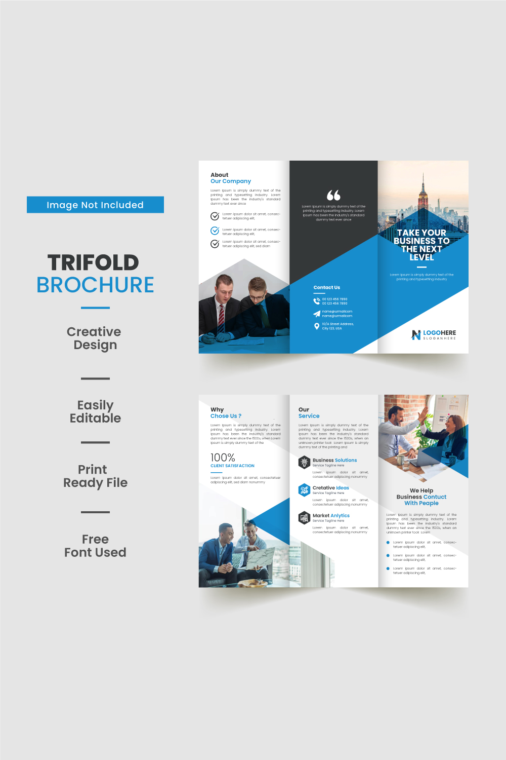 Trifold Brochure pinterest preview image.