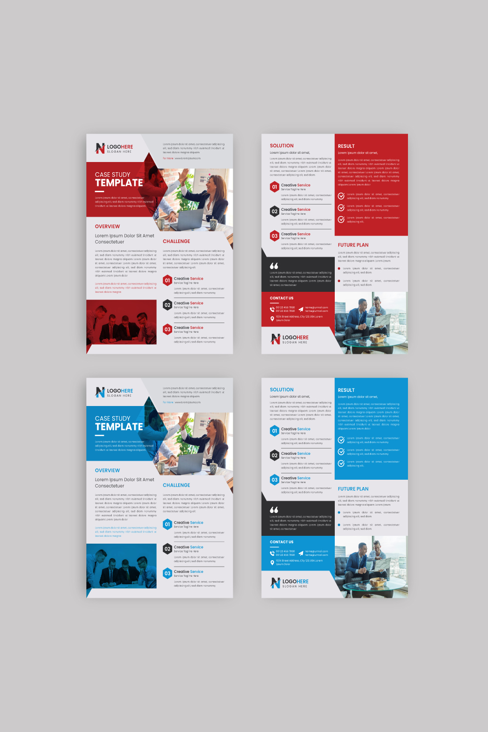 Case study template pinterest preview image.