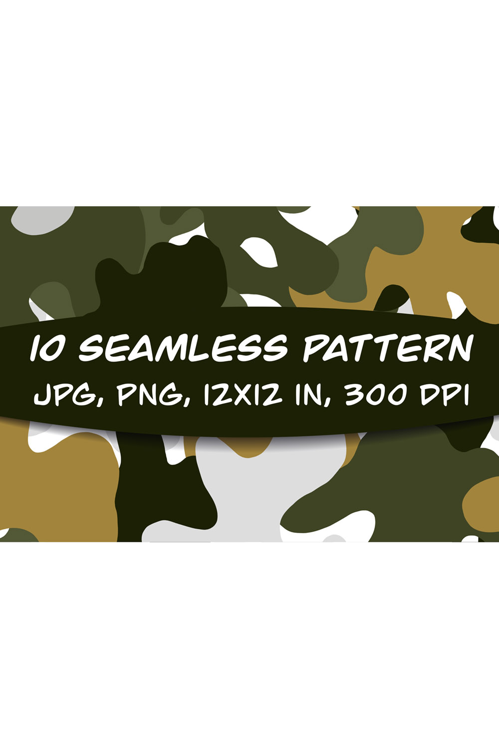 Camouflage Seamless Pattern 10 Army Print Png, Jpg, Camo Digital Paper Military Texture Scrapbooking 12 pinterest preview image.