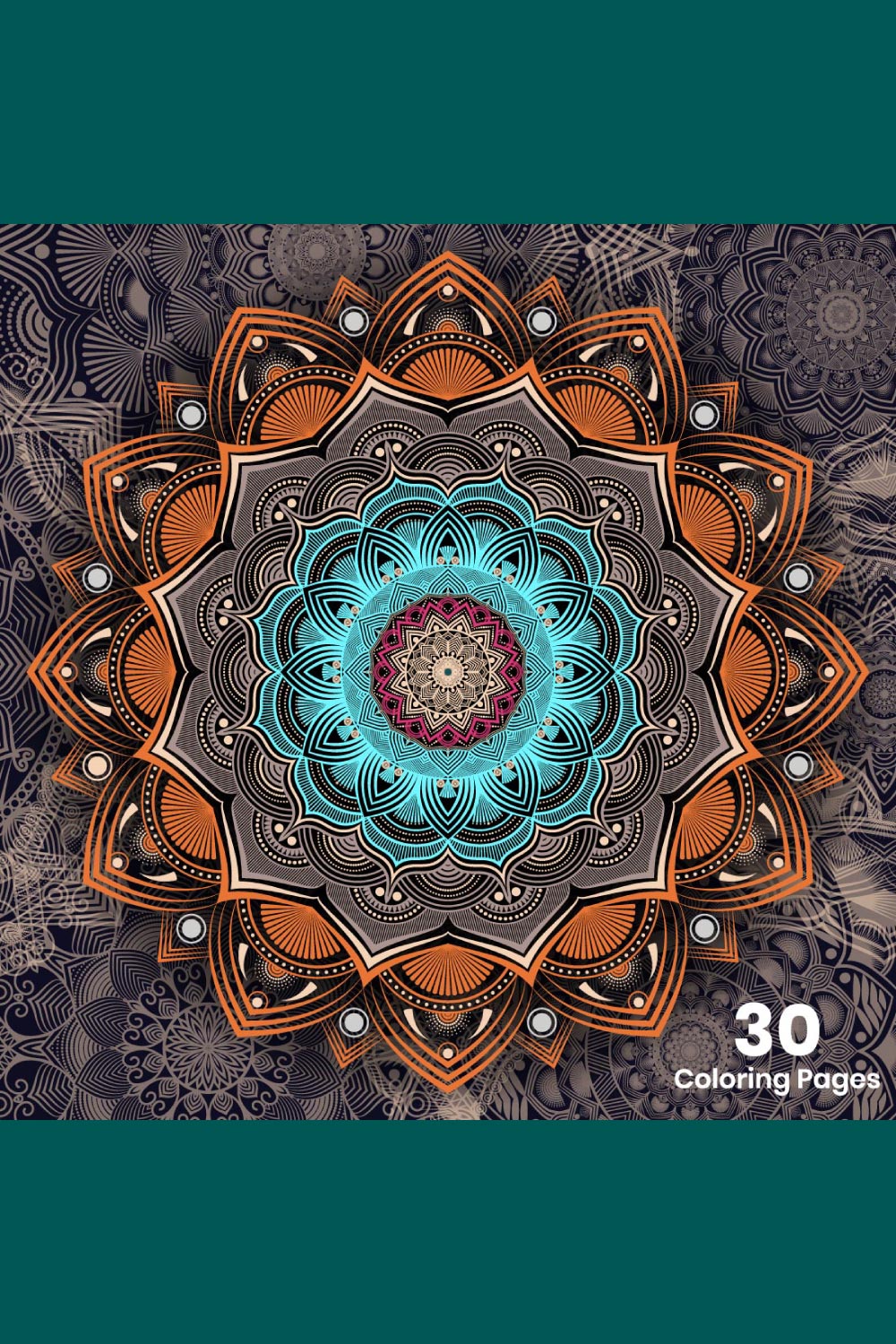 30 Mandala Coloring book for adults (Bundle KDP) pinterest preview image.