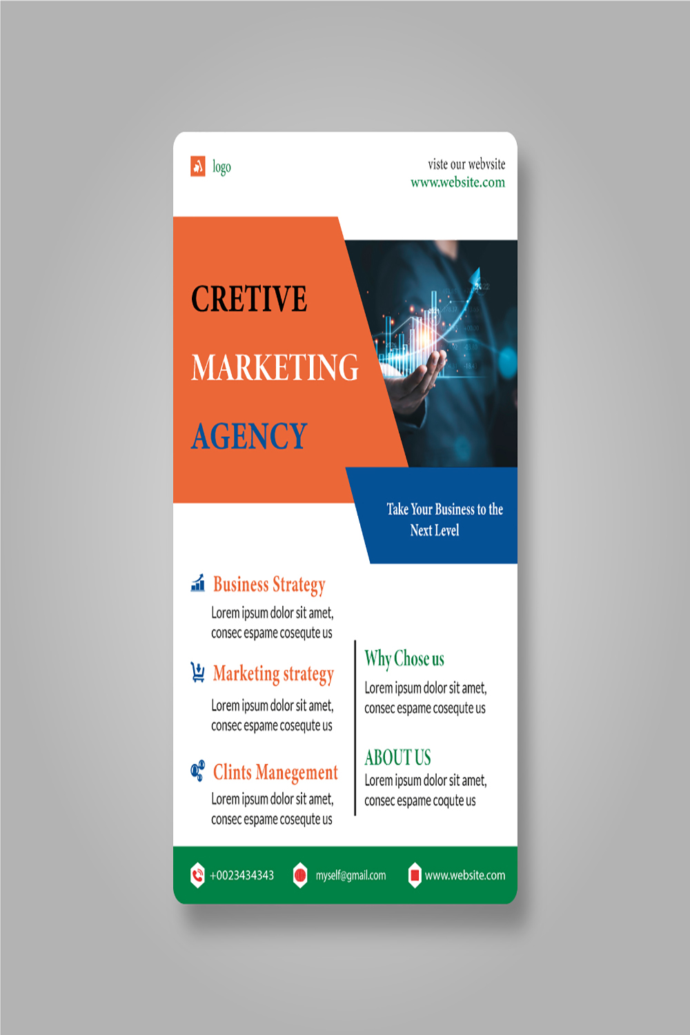 flyer for digital marketing expert pinterest preview image.