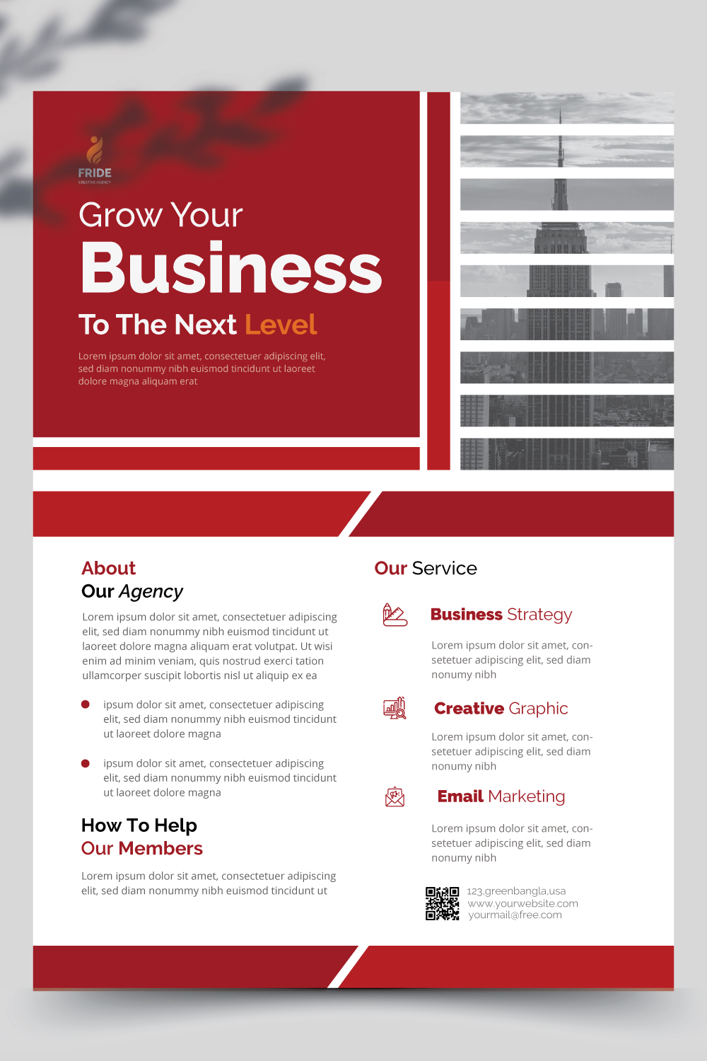 Corporate Business Flyer pinterest preview image.