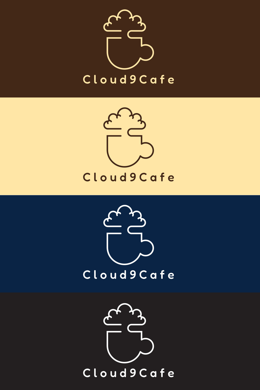Coffee logo, Cafe logo, Cloud Coffee Logo, Logo pinterest preview image.