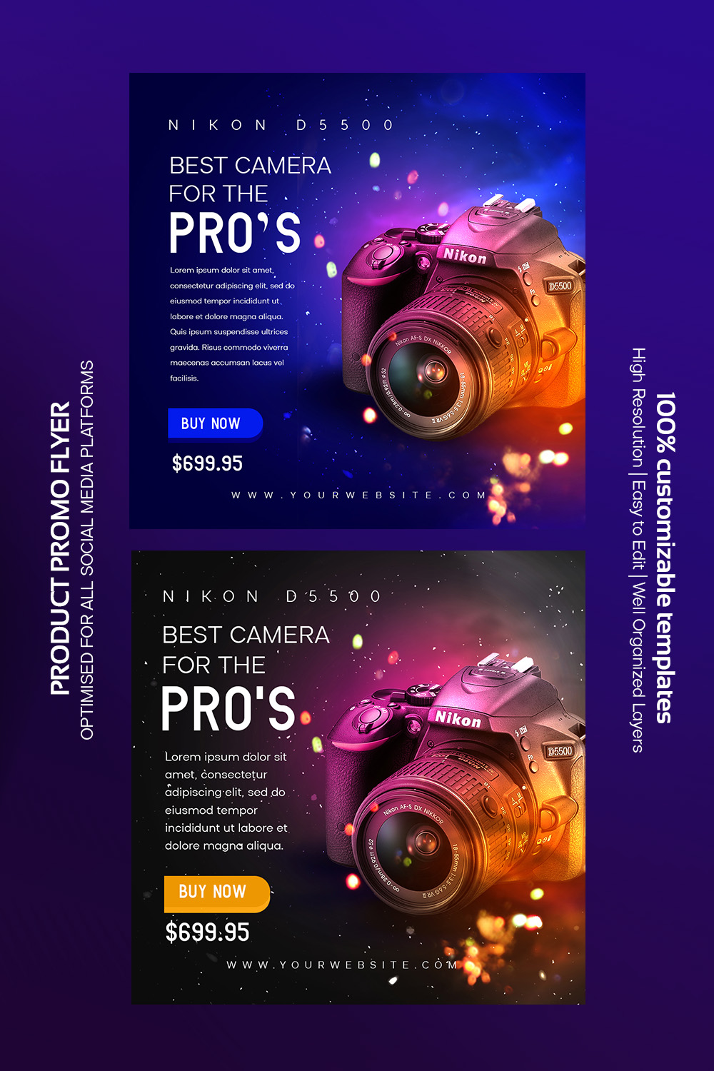 E- Commerce Product Sales Advertising Flyer Template pinterest preview image.