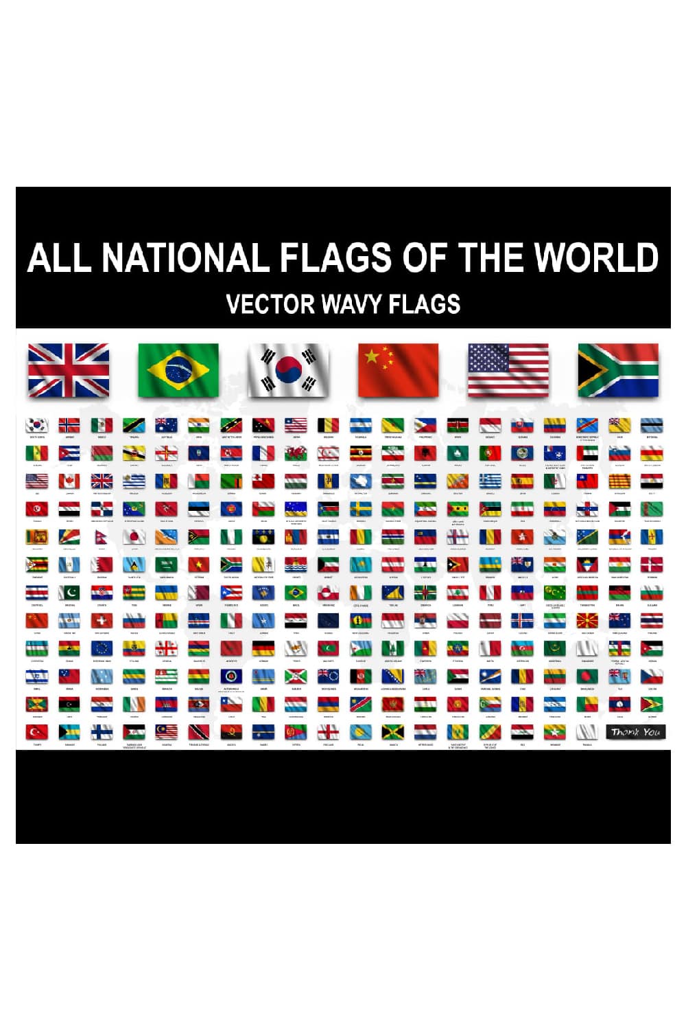 All National Flags World Realistic Waving Fabric Texture Full Pack pinterest preview image.