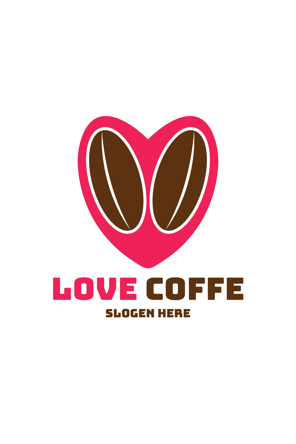 Love Coffee Logo Template pinterest preview image.