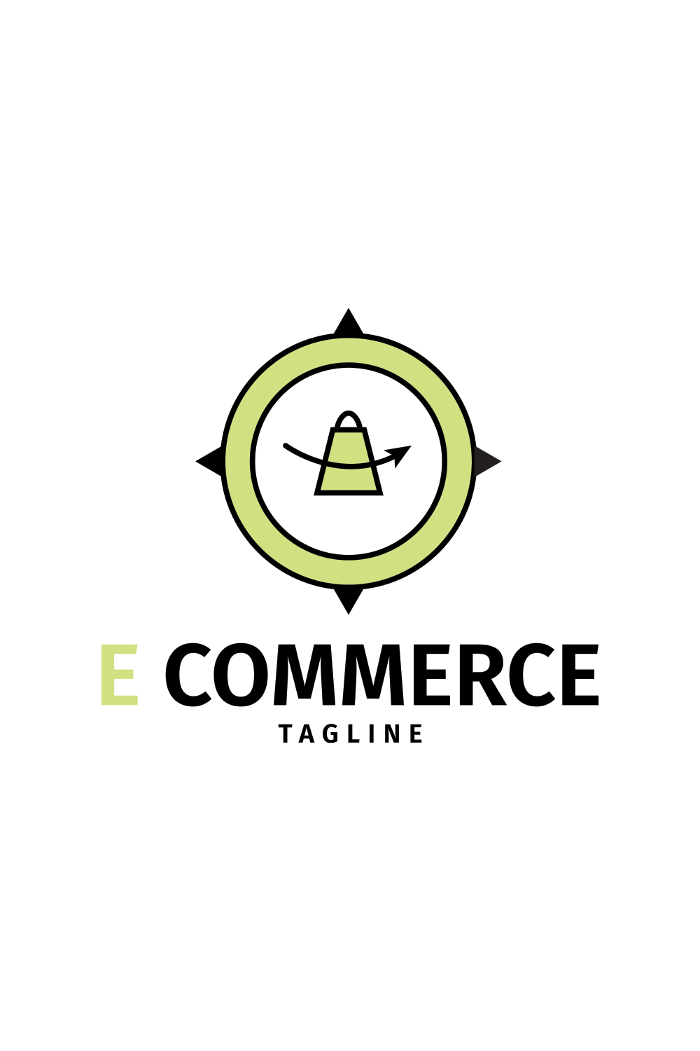 E Commerce Logo Template pinterest preview image.