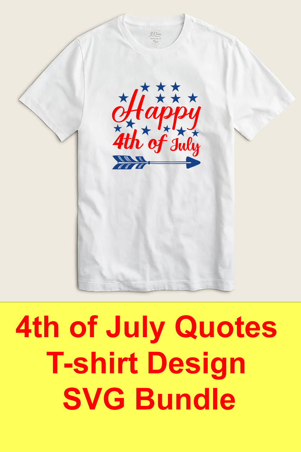 4th of July Quotes T-shirt Design SVG Bundle 06 Designs pinterest preview image.