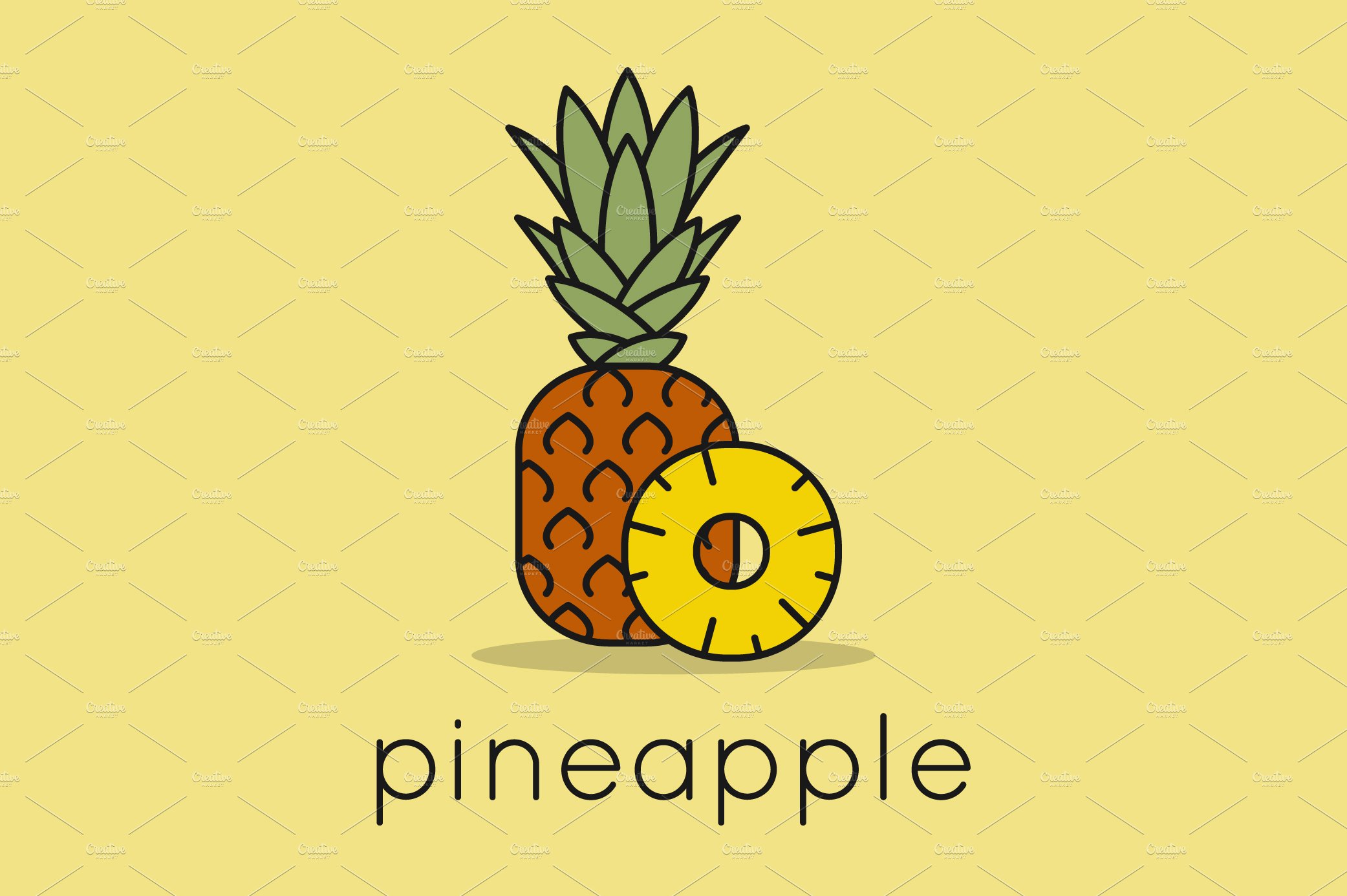 Pineapple fruit logo. cover image.