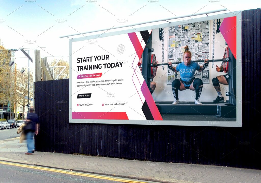 Gym & Fitness Billboard Design – MasterBundles