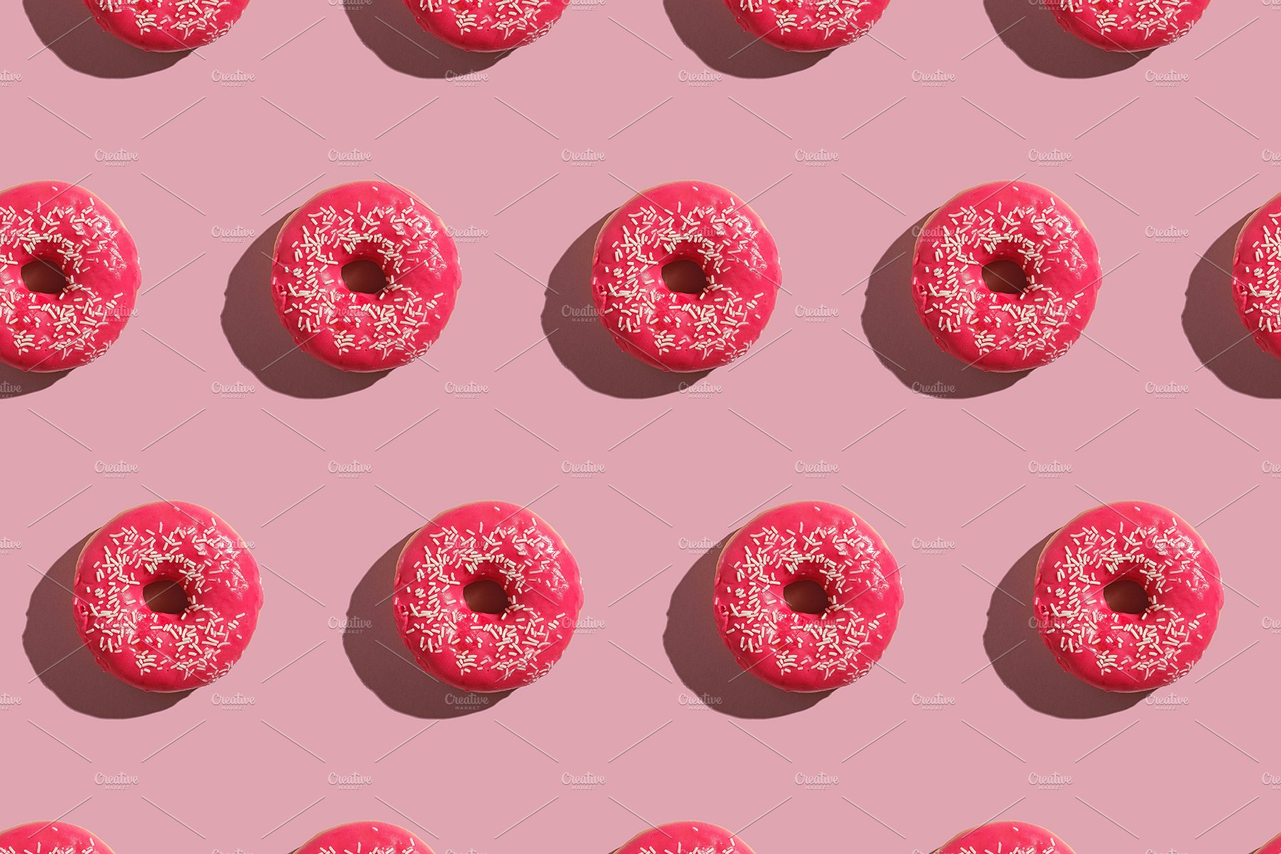 Pink donut patterns preview image.