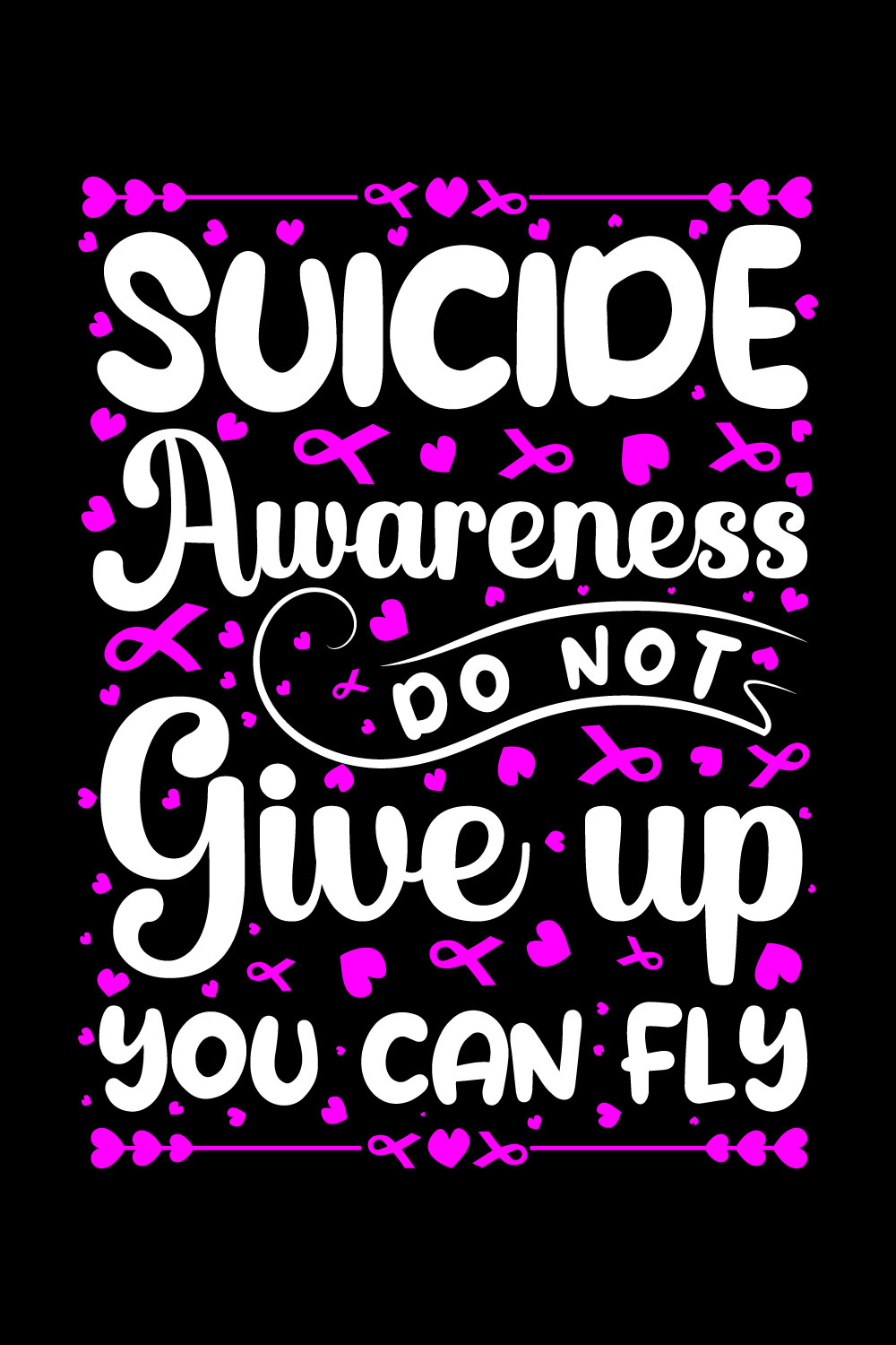 This is a Suicide awareness t-shirt design Bundle pinterest preview image.