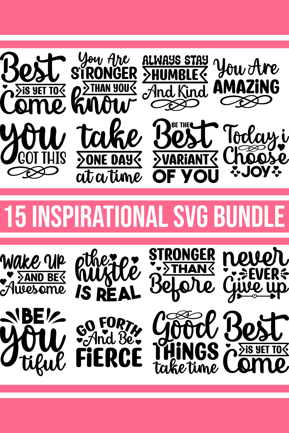 Inspirational SVG Bundle pinterest preview image.