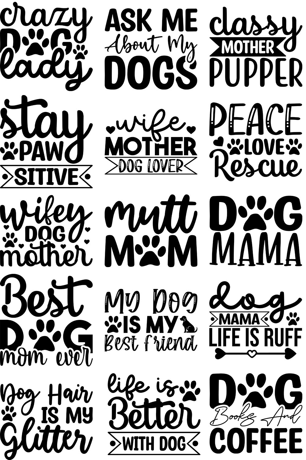 Funny Dog SVG Bundle pinterest preview image.