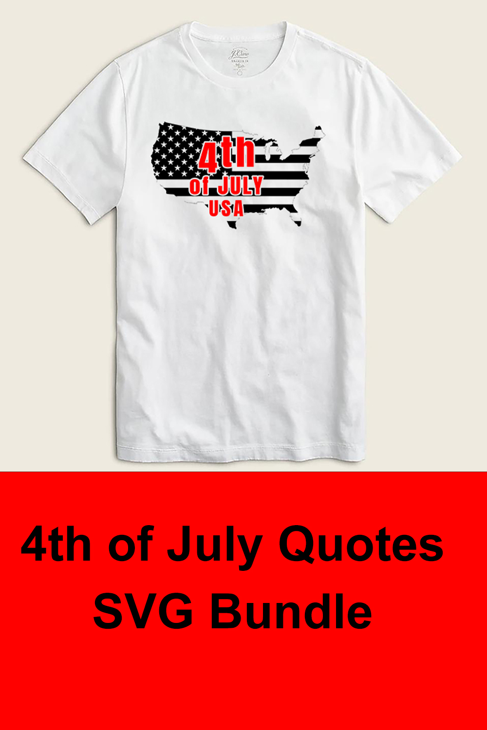 12 4th of July USA Quotes SVG Bundle pinterest preview image.