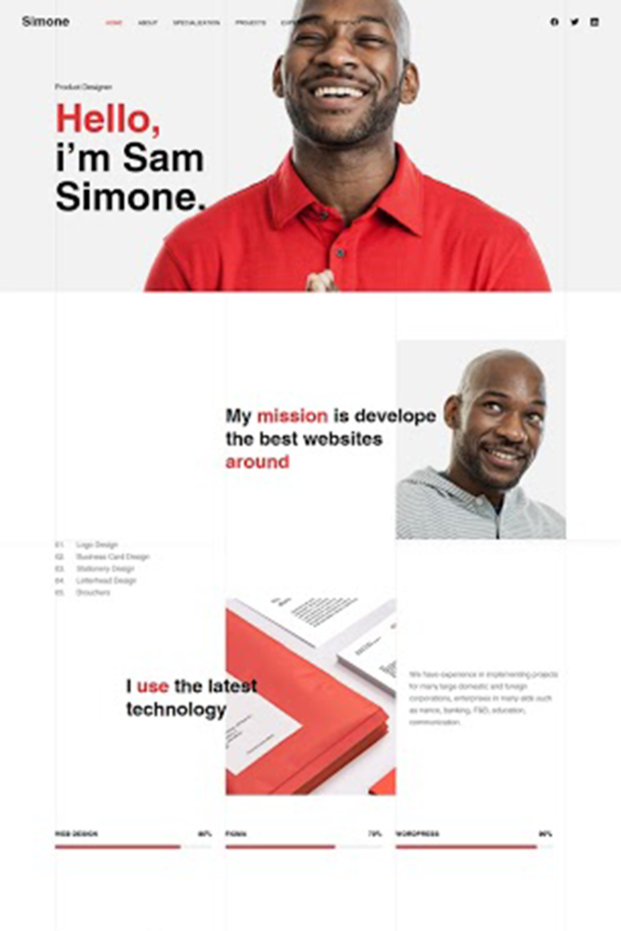 Simone Personal Portfolio Website Template - MasterBundles
