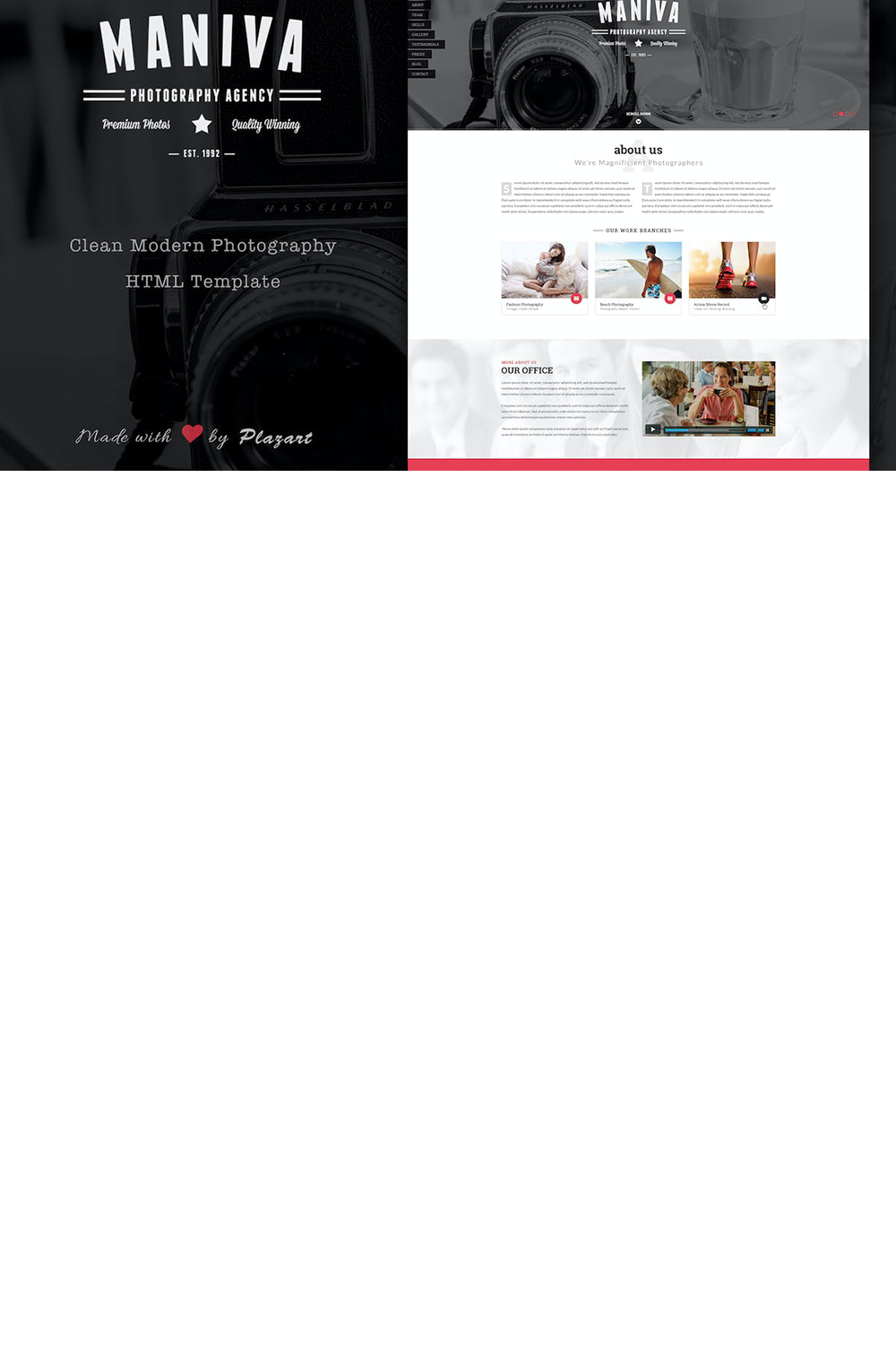 Photography Website HTML Template pinterest preview image.