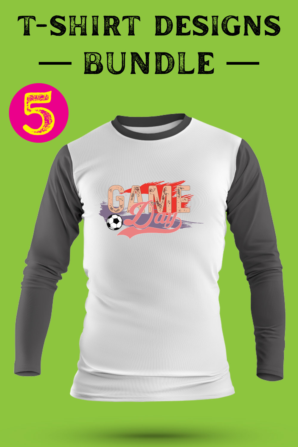 American Football Day T Shirt Designs Bundle voli-15 pinterest preview image.
