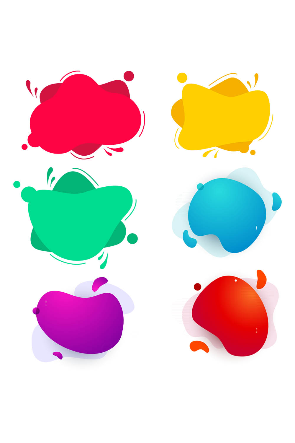 colored graphic banners with flowing fluid shapes pinterest preview image.