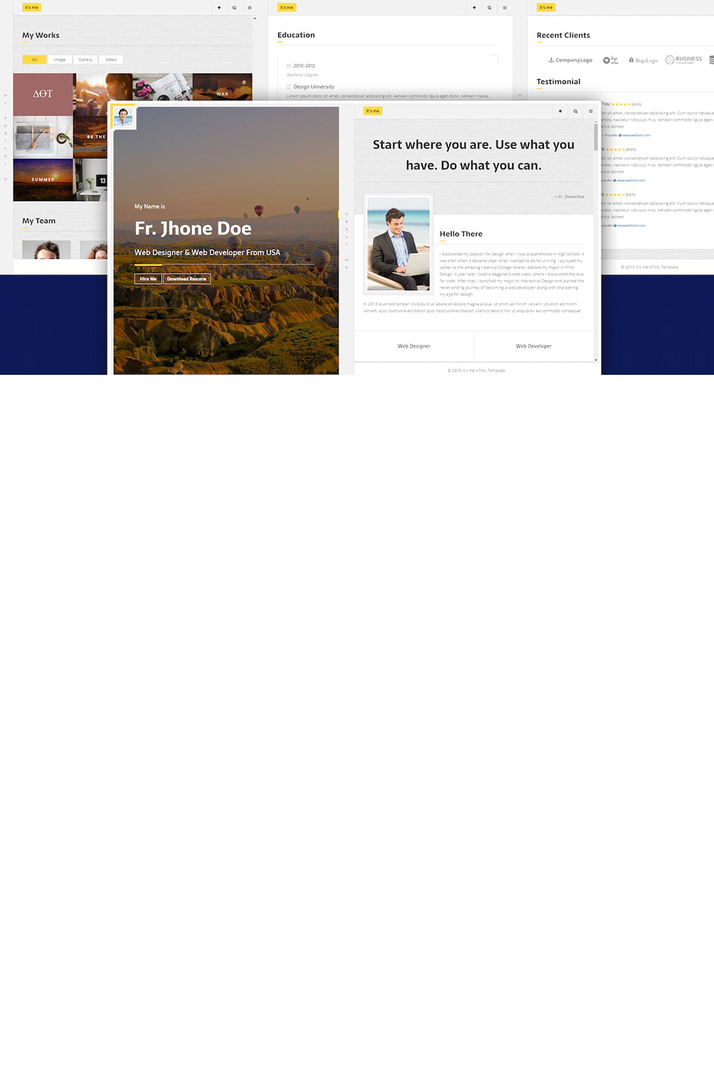 It's Me - Personal Resume and Portfolio Theme pinterest preview image.