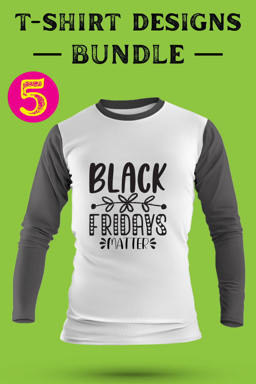 Black-Friday T Shirt Designs Bundle pinterest preview image.