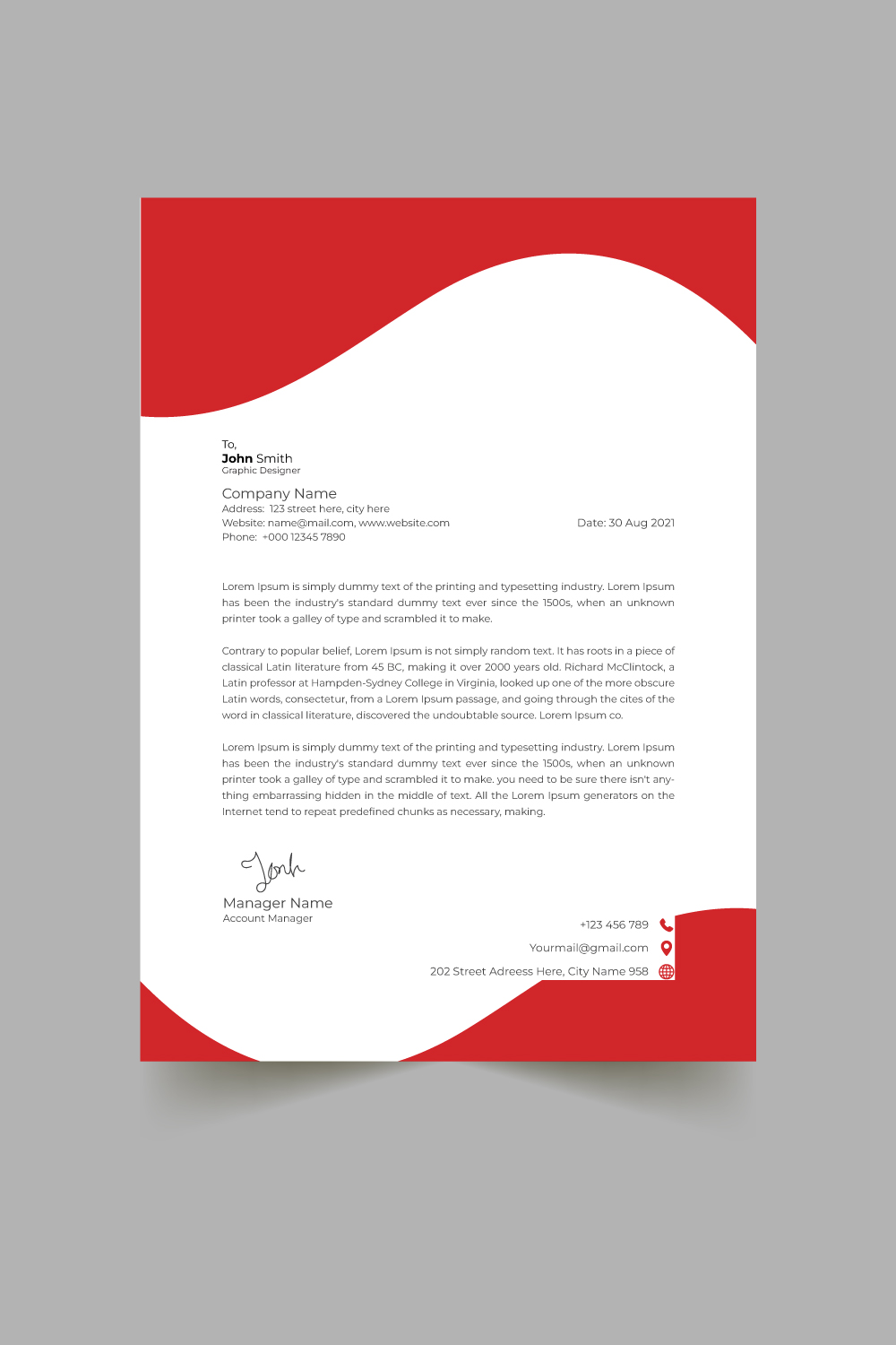 Letterhead Design pinterest preview image.