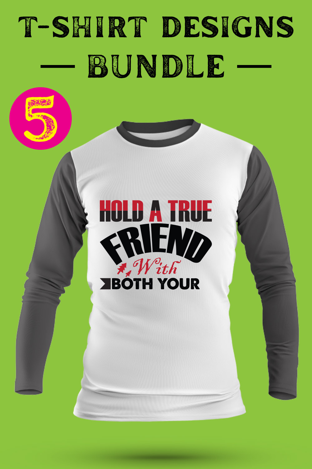 Best Friend T Shirt Designs Bundle pinterest preview image.