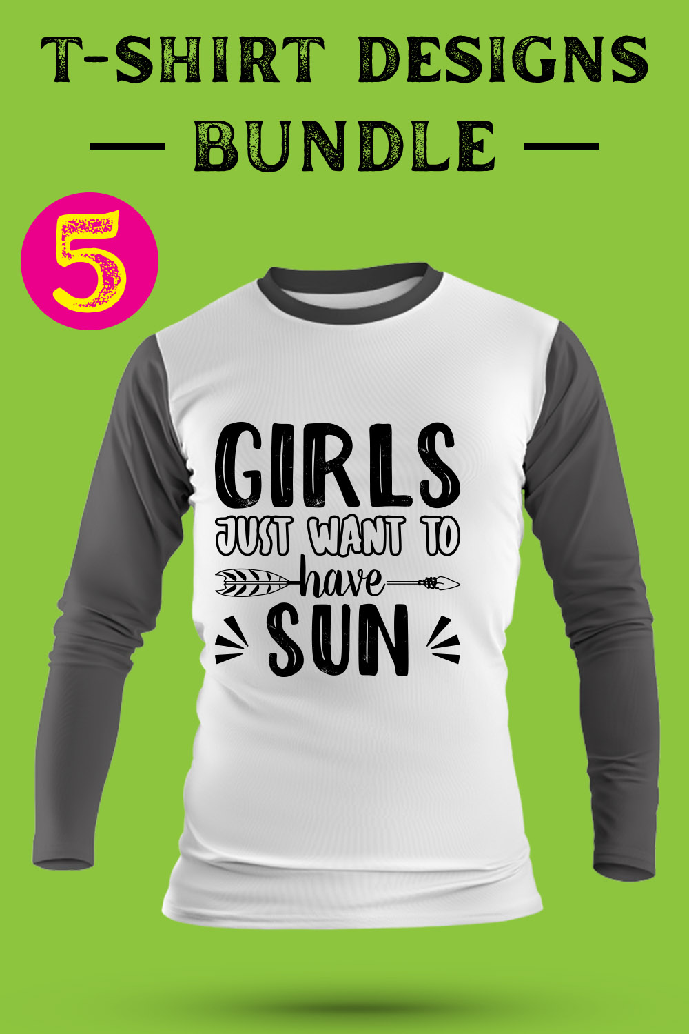 Beach T Shirt Designs Bundle pinterest preview image.