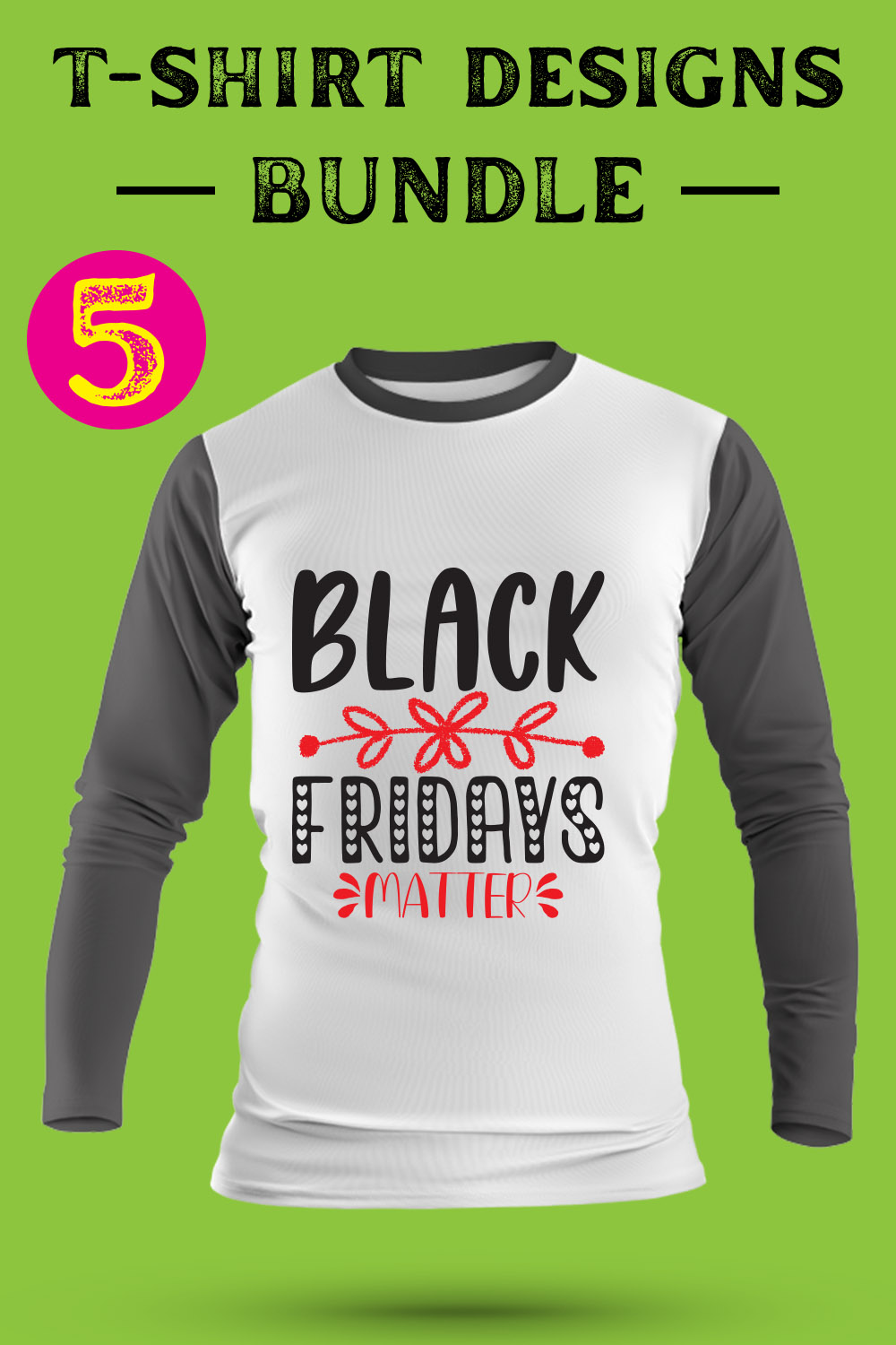 Black-Friday T Shirt Designs Bundle pinterest preview image.