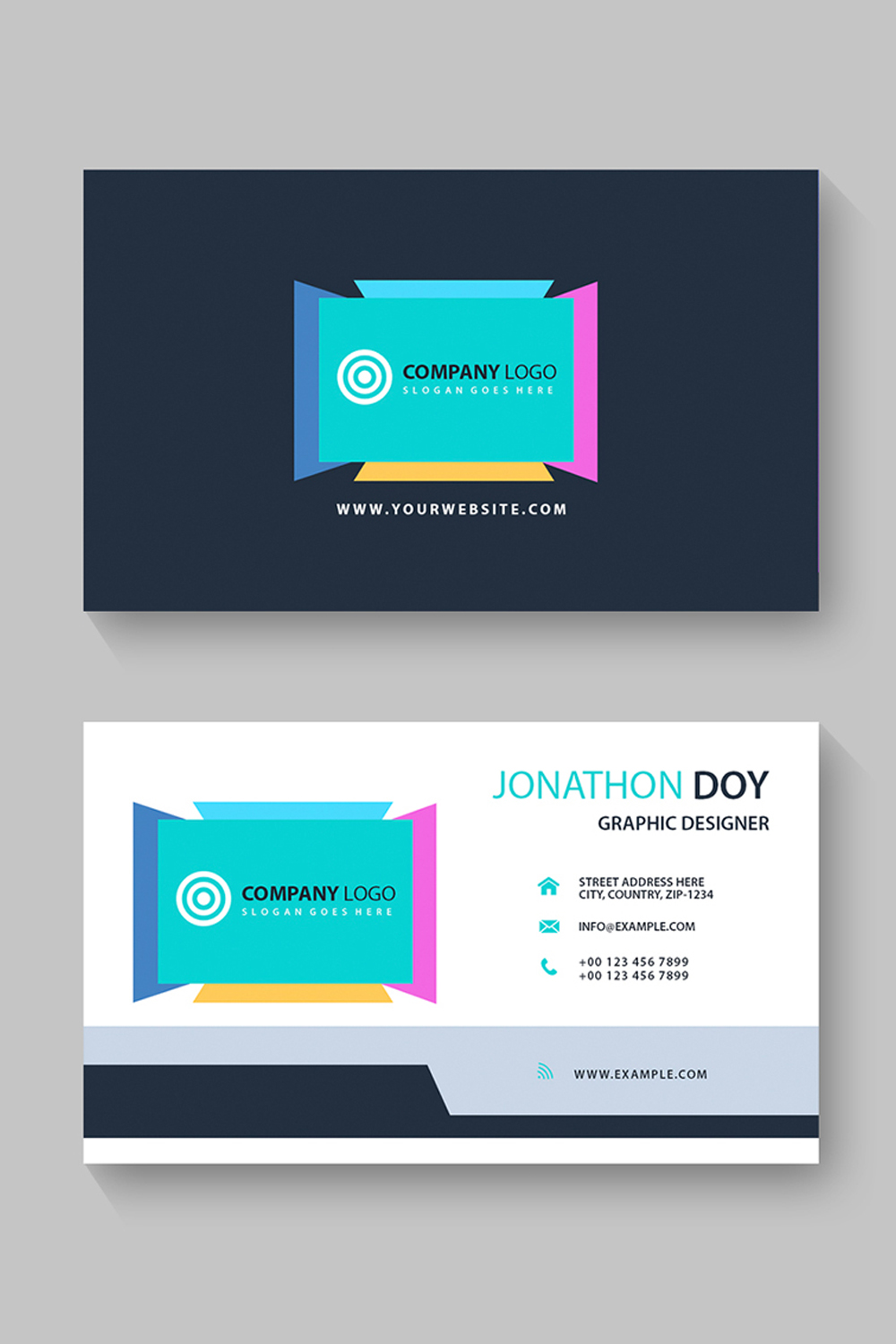 horizontal simple clean business card template vector design pinterest preview image.