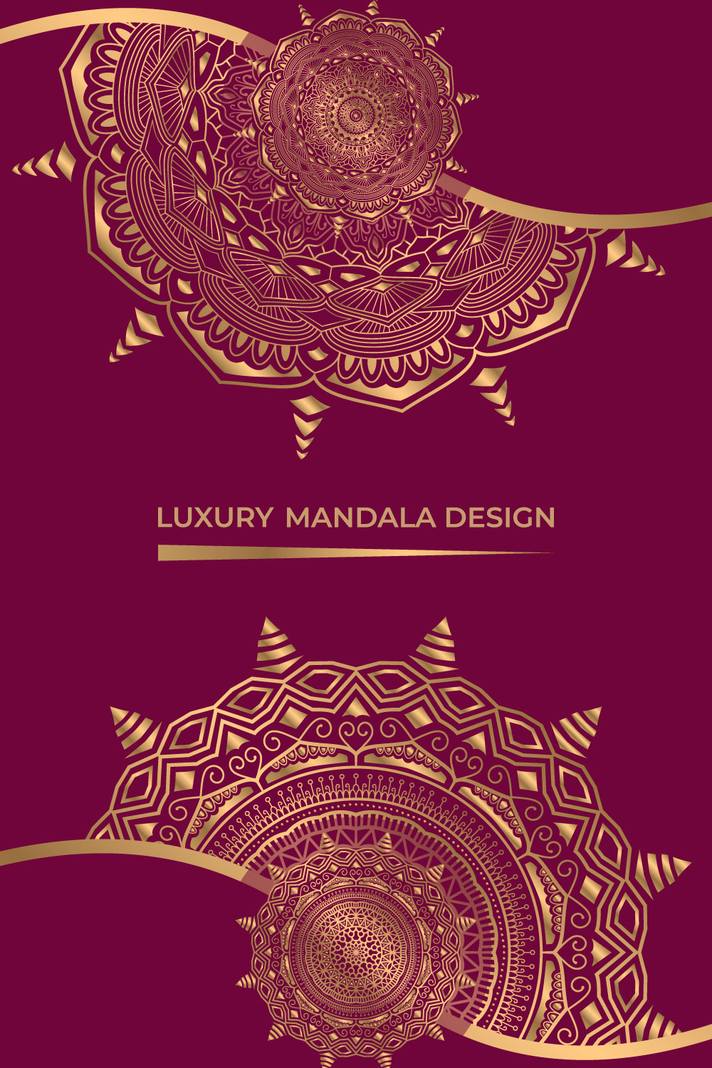 Luxury Mandala design pinterest preview image.
