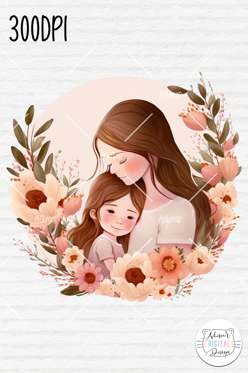 Mother's Day Clipart pinterest preview image.