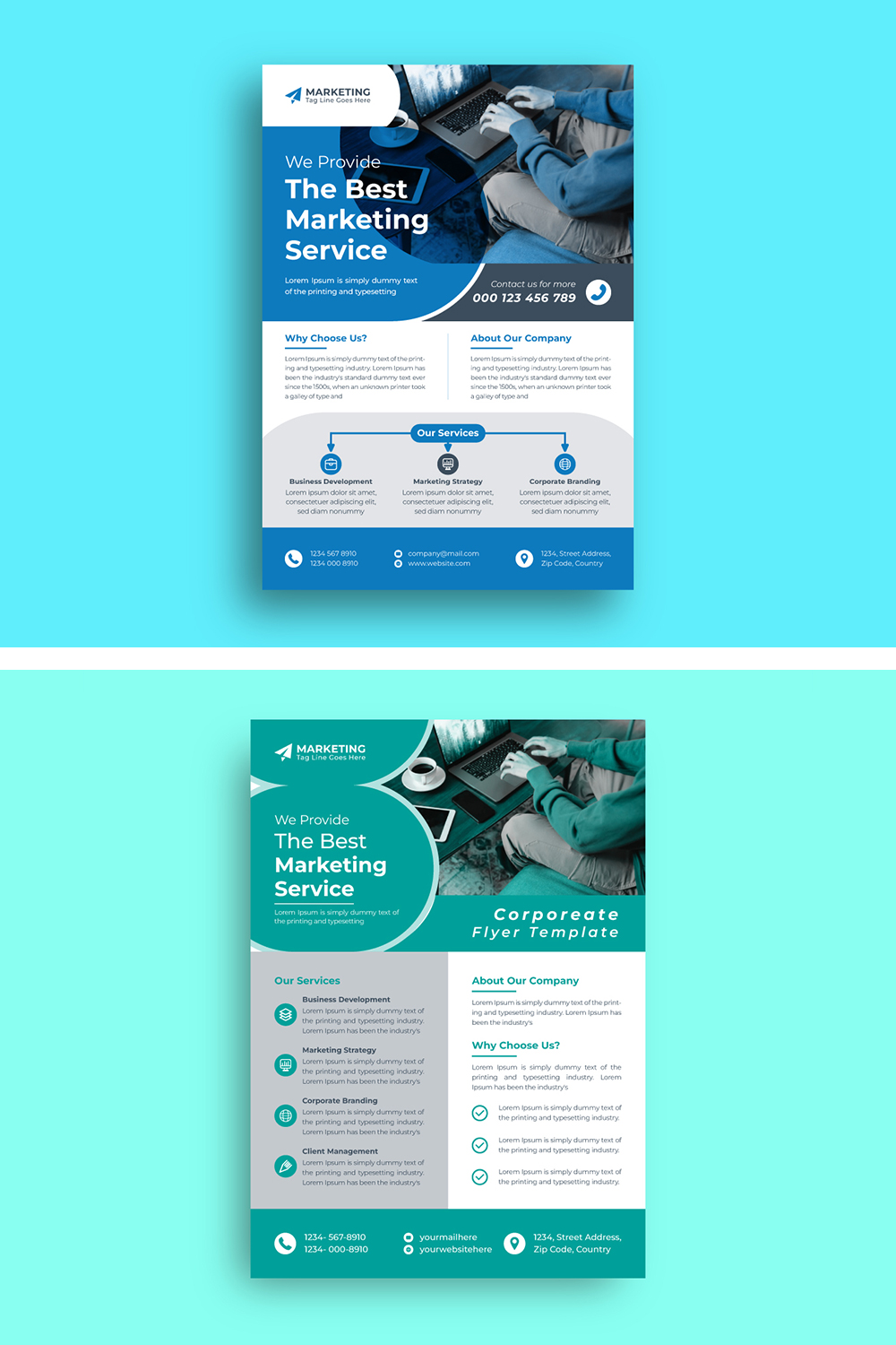 02 Corporate flyer templates pinterest preview image.