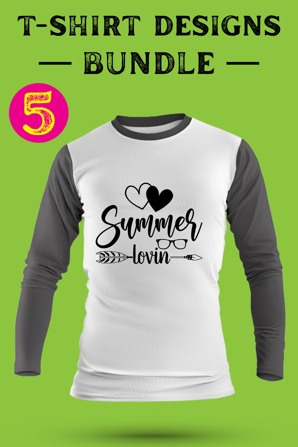 Beach T Shirt Designs Bundle pinterest preview image.