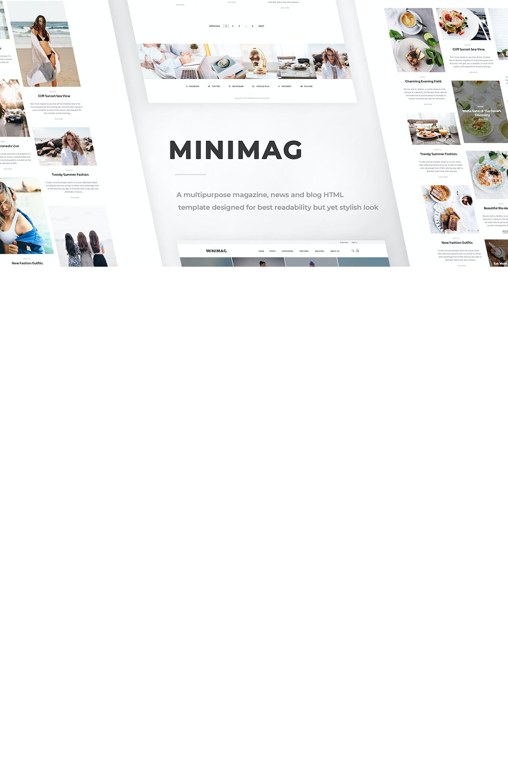 Minimag Blog Website HTML Template pinterest preview image.