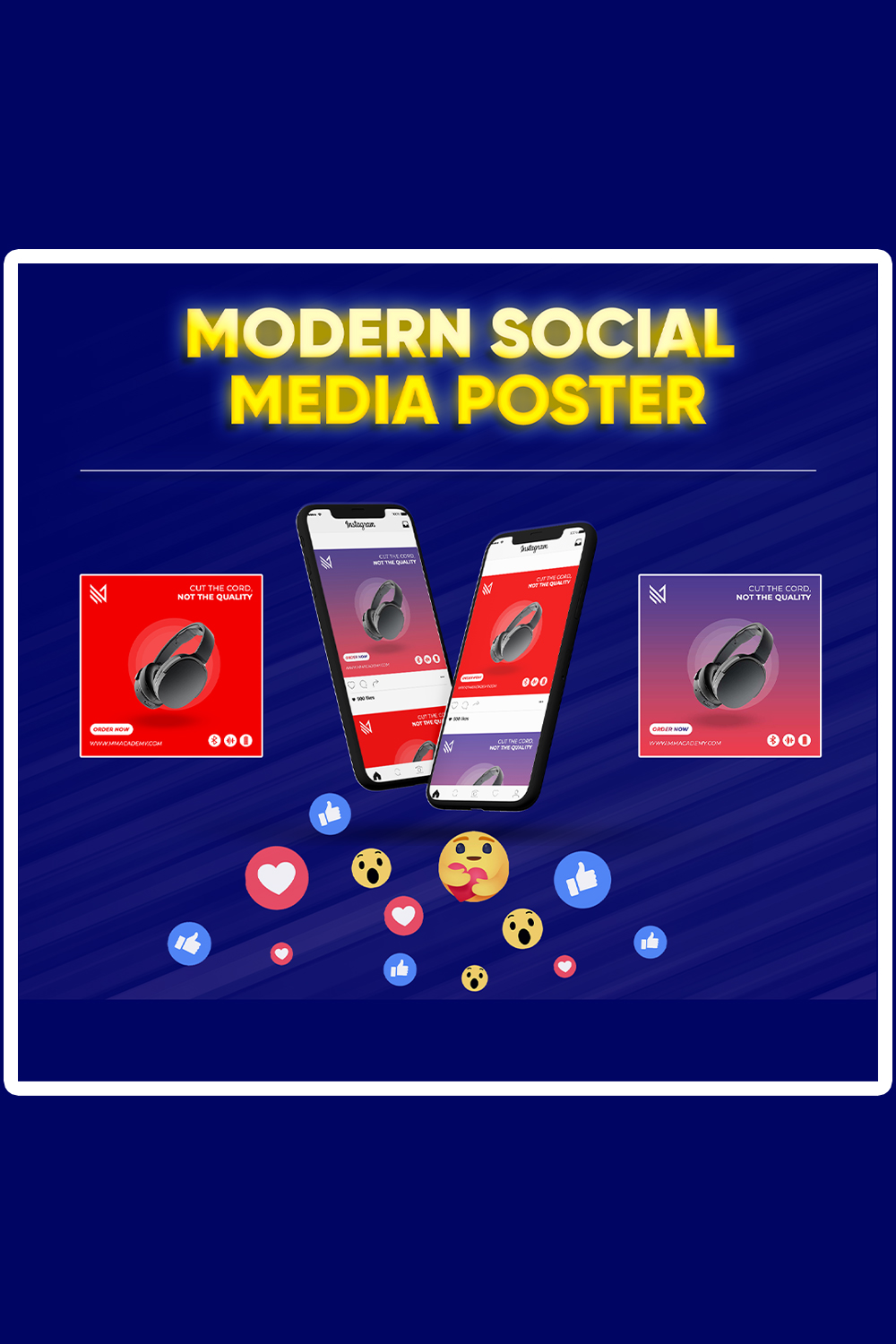 Modern Social Media Product Posters - 2 Variation - Editable PSD - only 20$ pinterest preview image.