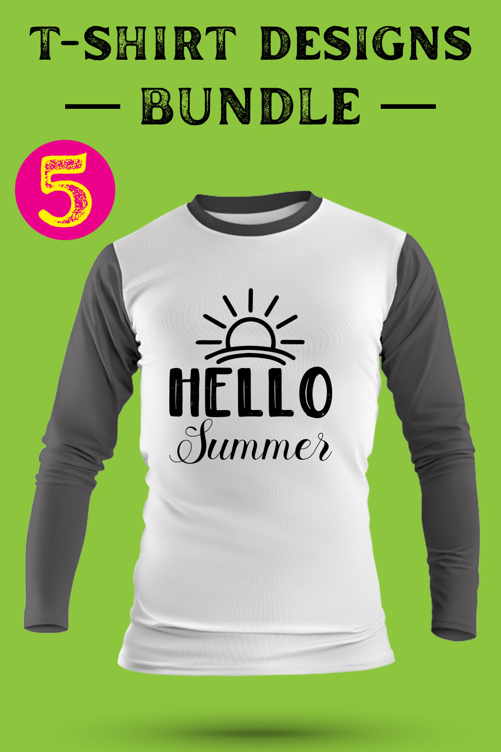 Beach T Shirt Designs Bundle pinterest preview image.