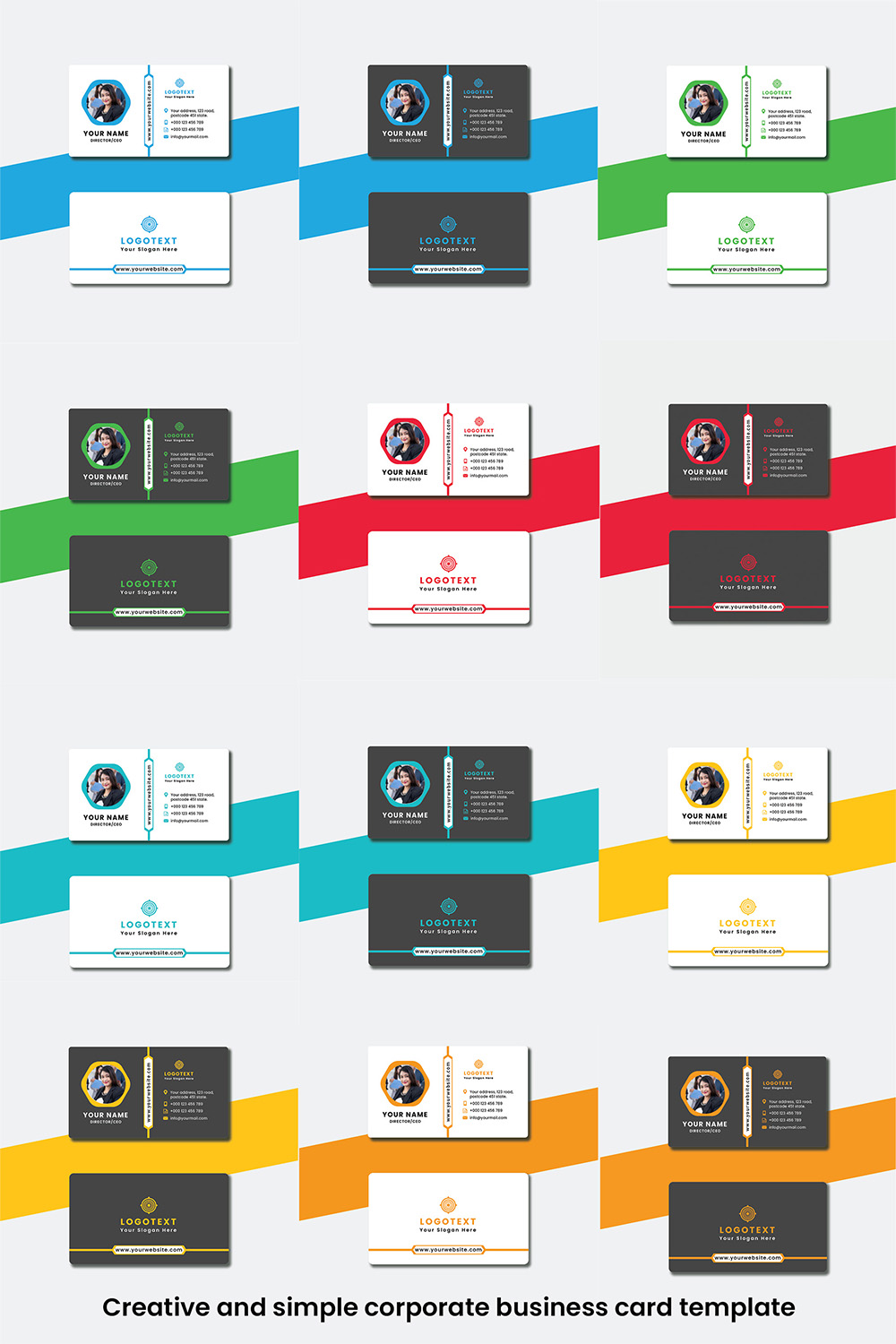 Creative Simple Business Card Templates pinterest preview image.