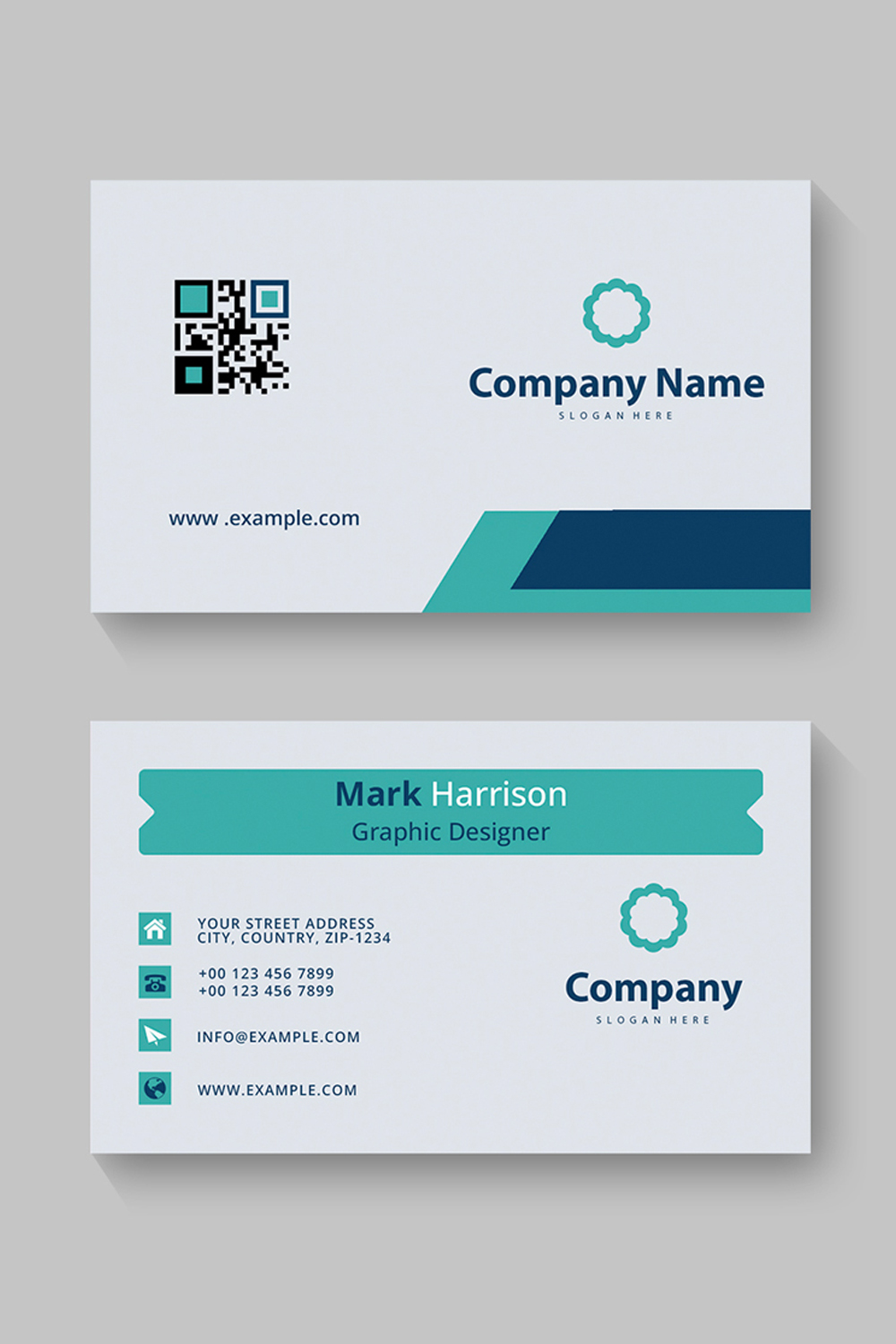Vector Modern Creative and Clean Business Card Template pinterest preview image.