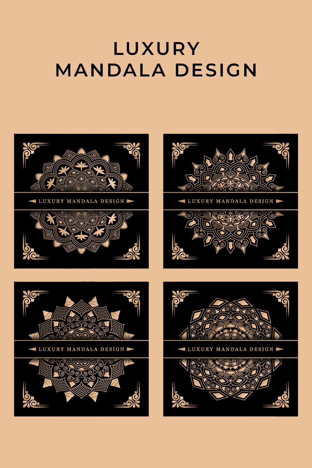 04 Luxury Mandala Design Bundle pinterest preview image.