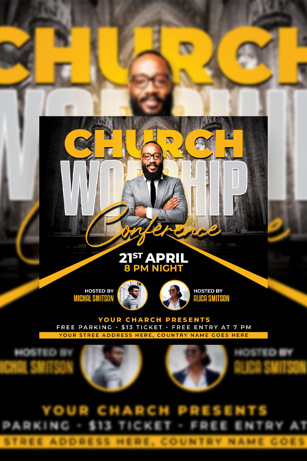 Church Flyer pinterest preview image.